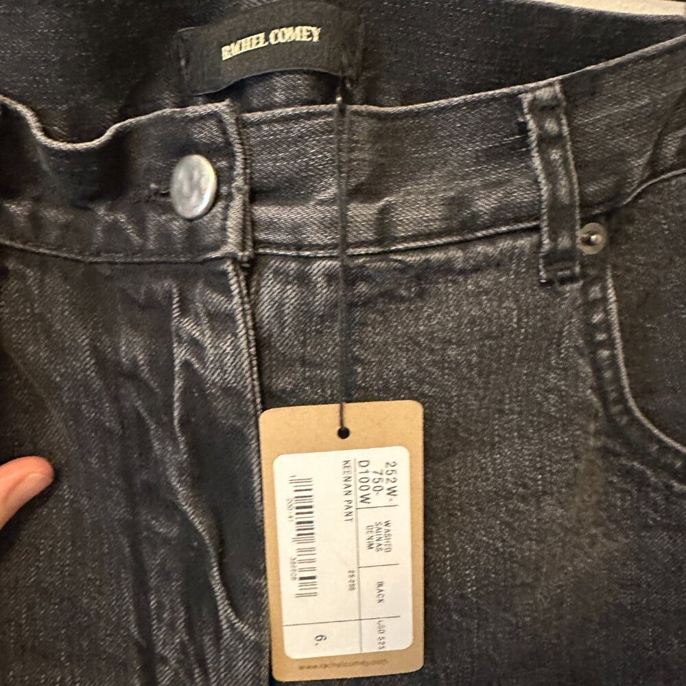 Rachel Comey Keenan Pant Washe Black Denim, Barrel Leg, High-Waist Womens Sz 6 - Picture 3 of 3